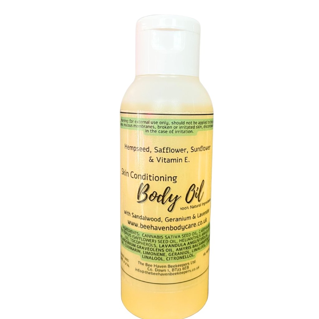 Natural Body Oil Skin Conditioning Sandalwood, Geranium & Lavender B
