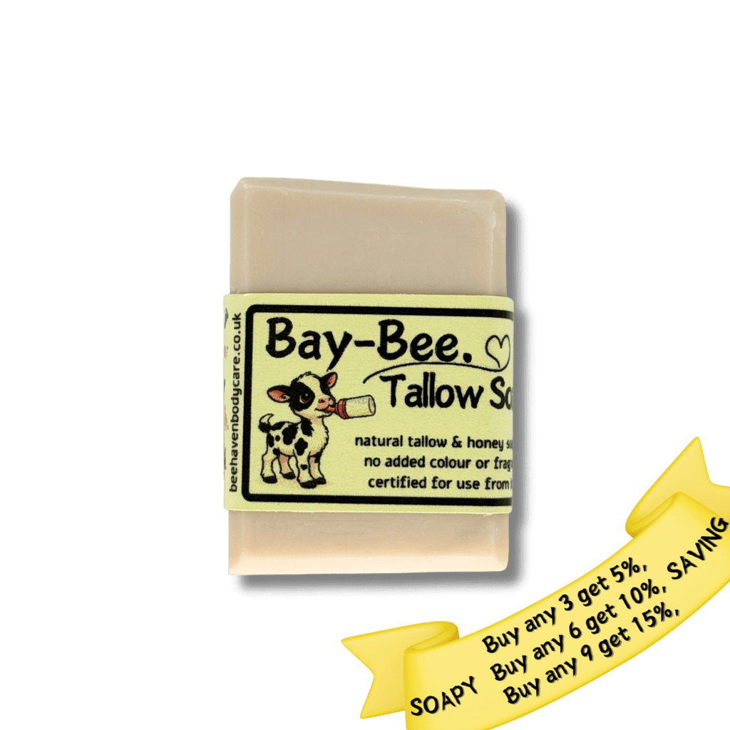 Bay - Bee Tallow & Honey Soap - Fragrance Free for Baby (from birth) - Bee Haven Bodycare & Gifts