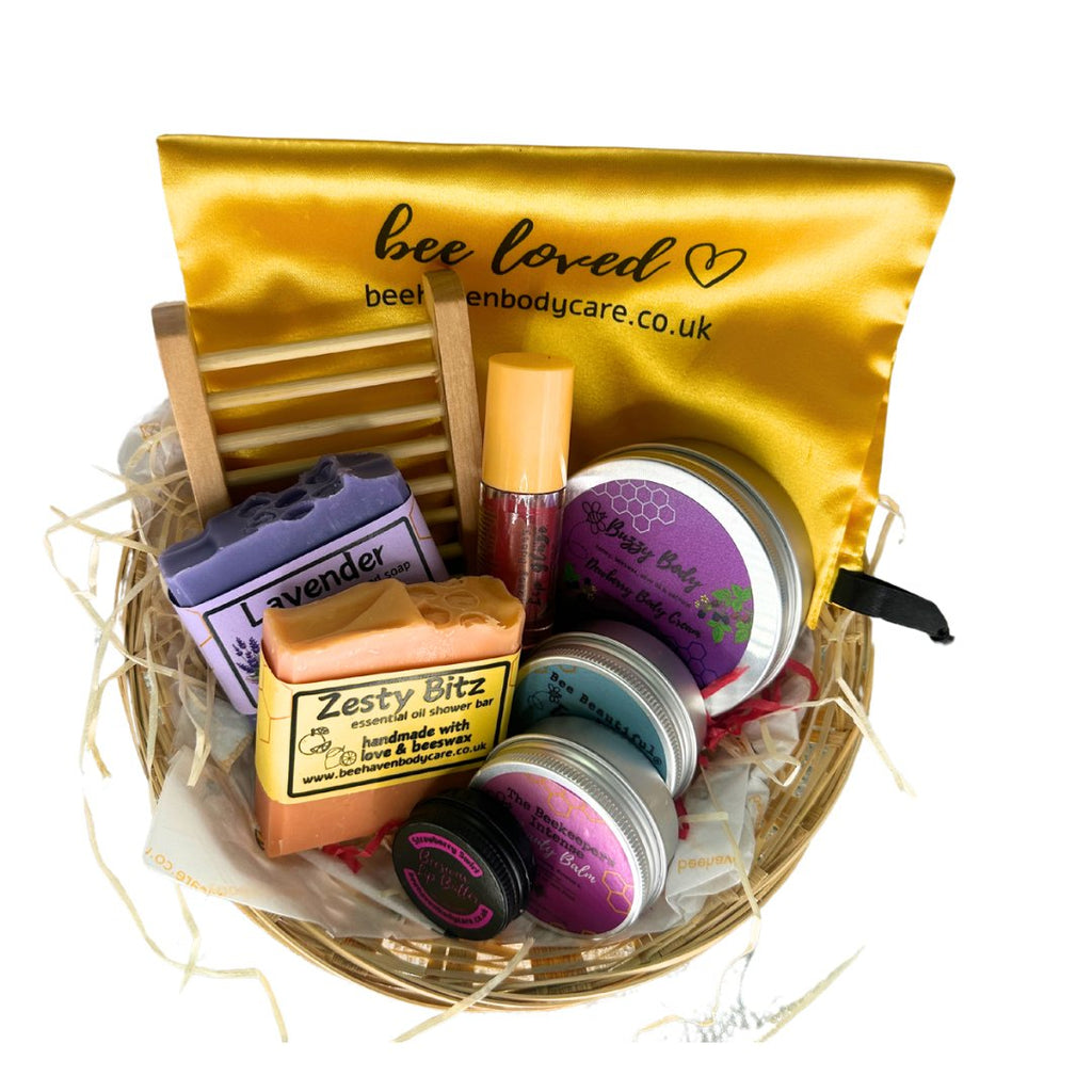 Bee Loved (9pcs) Gift Basket - Bee Haven Bodycare & Gifts