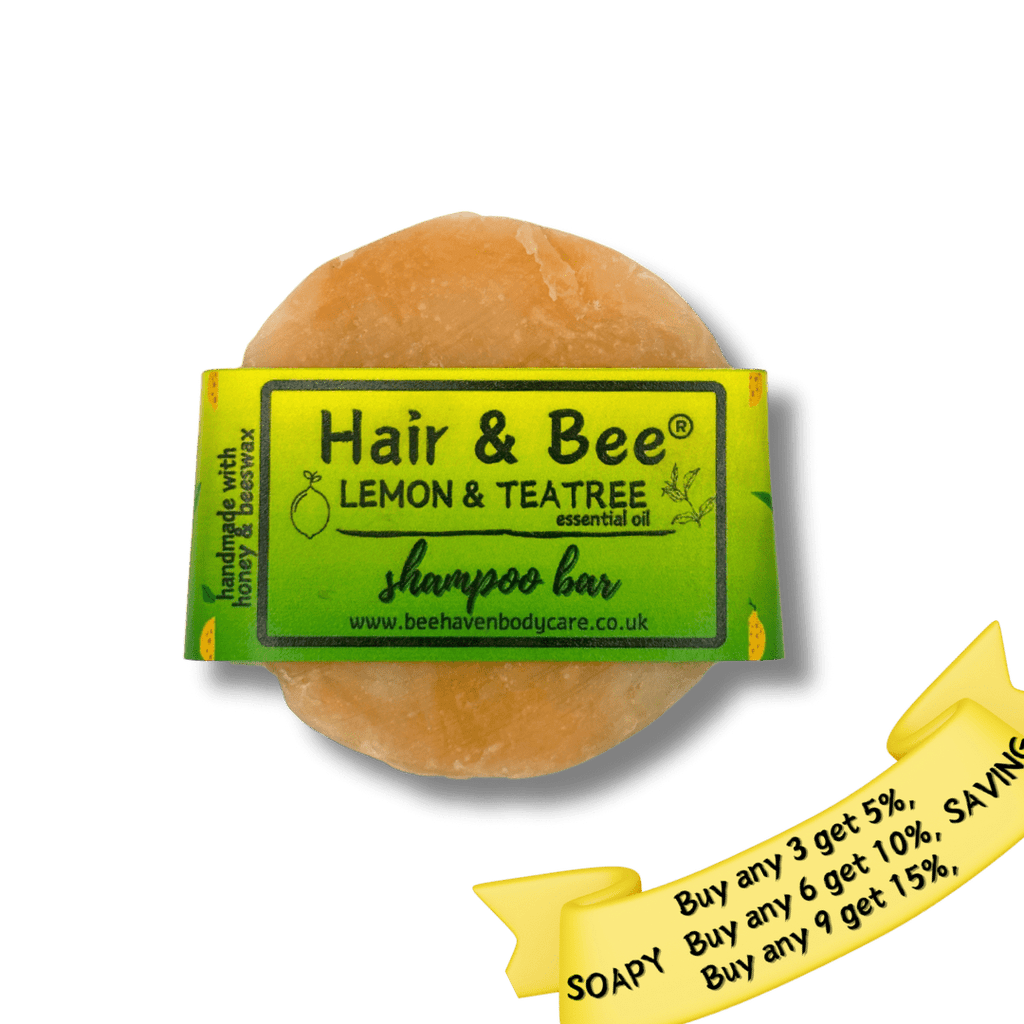 Beeswax & Honey Shampoo Bar - Hair & Bee® Lemon & Tea Tree - Bee Haven Bodycare & Gifts