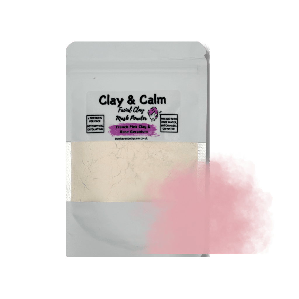 Clay & Calm Facial Mask Powder - Pink Clay and Rose - Bee Haven Bodycare & Gifts