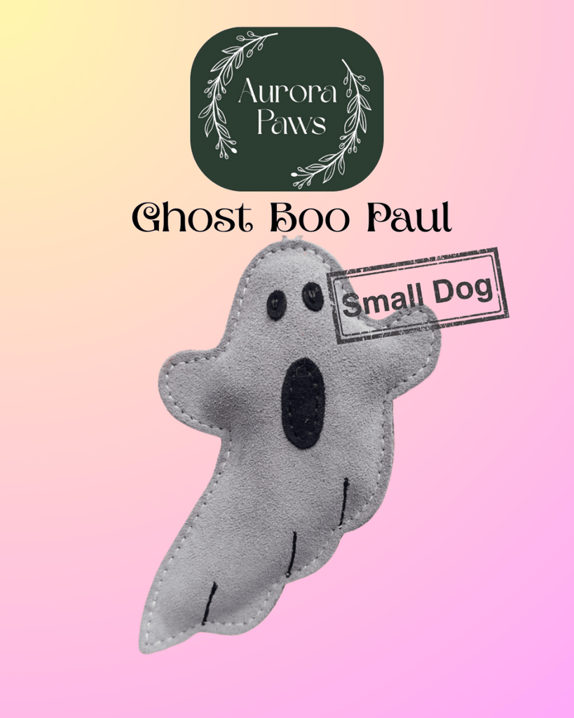 Ghost Boo Paul SMALL BREED Eco Dog Toy from Aurora Paws - Bee Haven Bodycare & Gifts