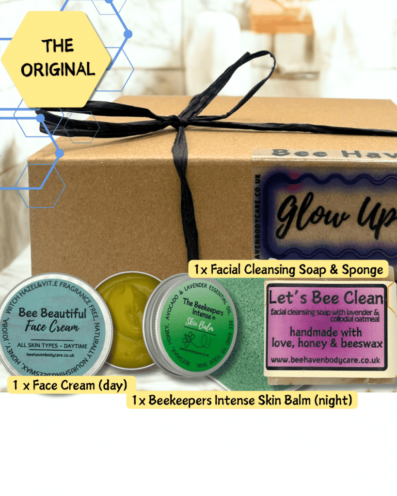 Glow Up Skin Care Gift Box (4pc, 7pc or Sensitive 4pc, 7pc) - Bee Haven Bodycare & Gifts