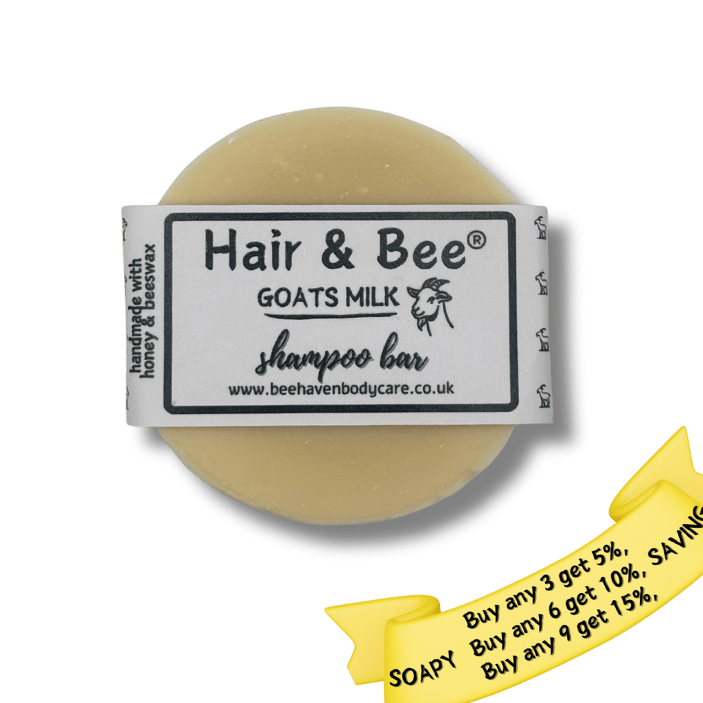 Goats Milk & Beeswax Shampoo Bar - Hair & Bee® Fragrance Free - Bee Haven Bodycare & Gifts