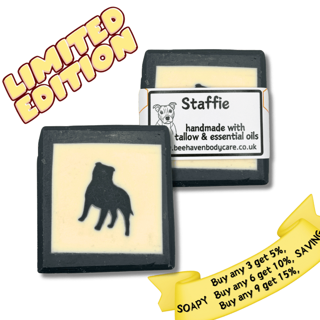 Pet Picture Soap - Staffie, with Tallow and Essential Oils - Bee Haven Bodycare & Gifts