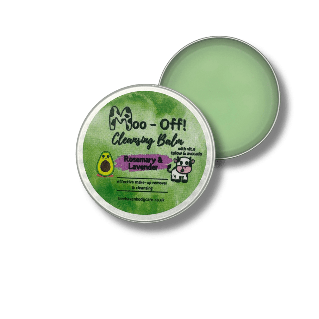 Rosemary & Lavender Avocado Cleansing Balm - Moo Off! (Tallow Makeup Remover) - Bee Haven Bodycare & Gifts