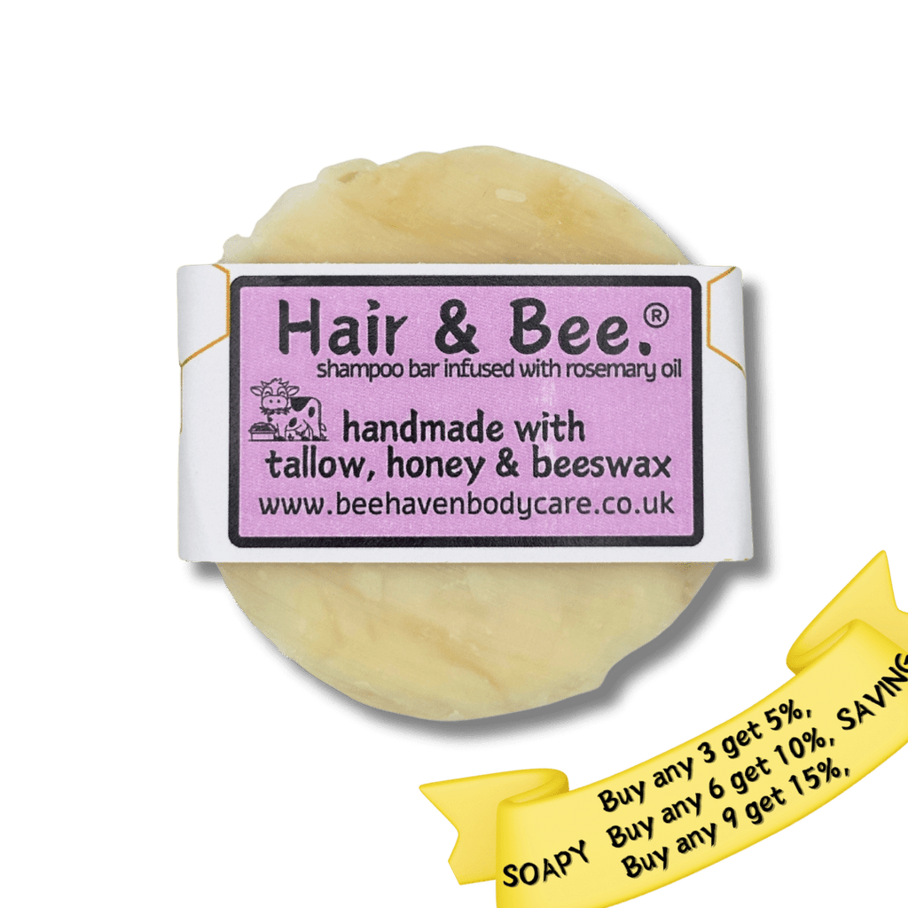 Rosemary, Tallow, Beeswax & Honey Shampoo Bar - Hair & Bee® - Bee Haven Bodycare & Gifts