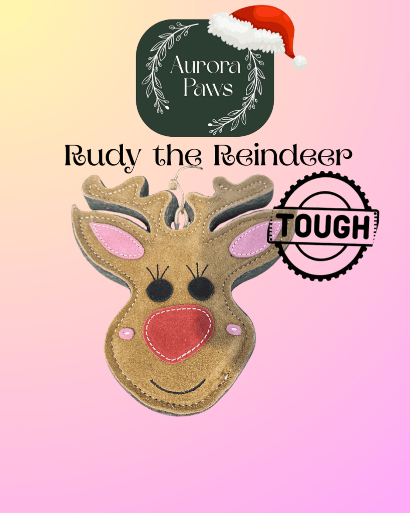 Rudy Reindeer TOUGH Eco Dog Toy from Aurora Paws - Bee Haven Bodycare & Gifts