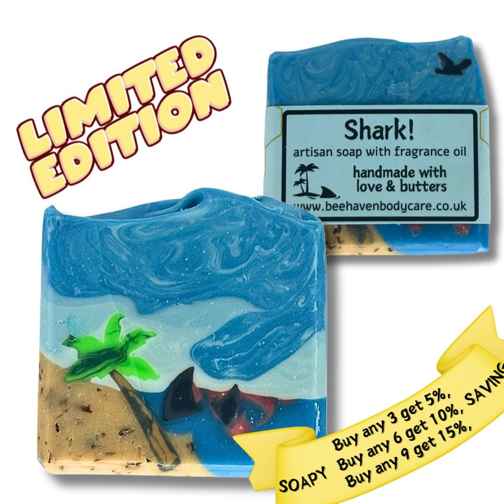 Shark! Vegan Soap - with The Temptress Fragrance - Bee Haven Bodycare & Gifts