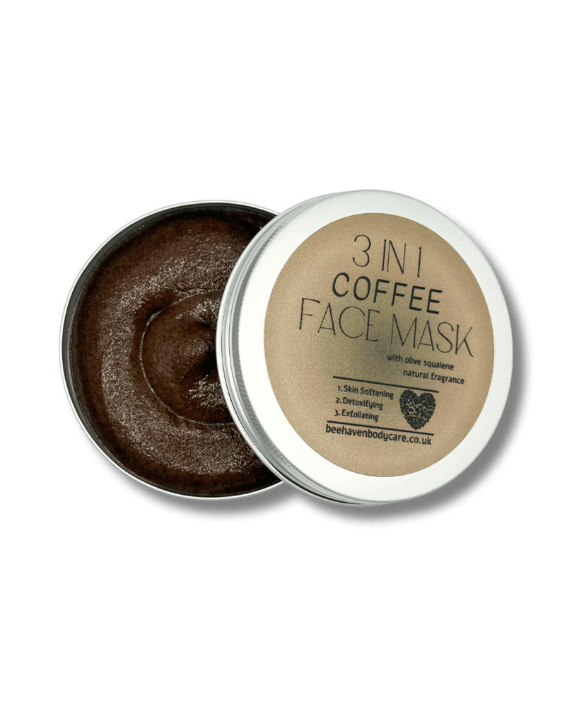 Skin Softening Coffee Face Mask - 3in1 Mask Soften Skin, Detox & Exfoliation - Bee Haven Bodycare & Gifts