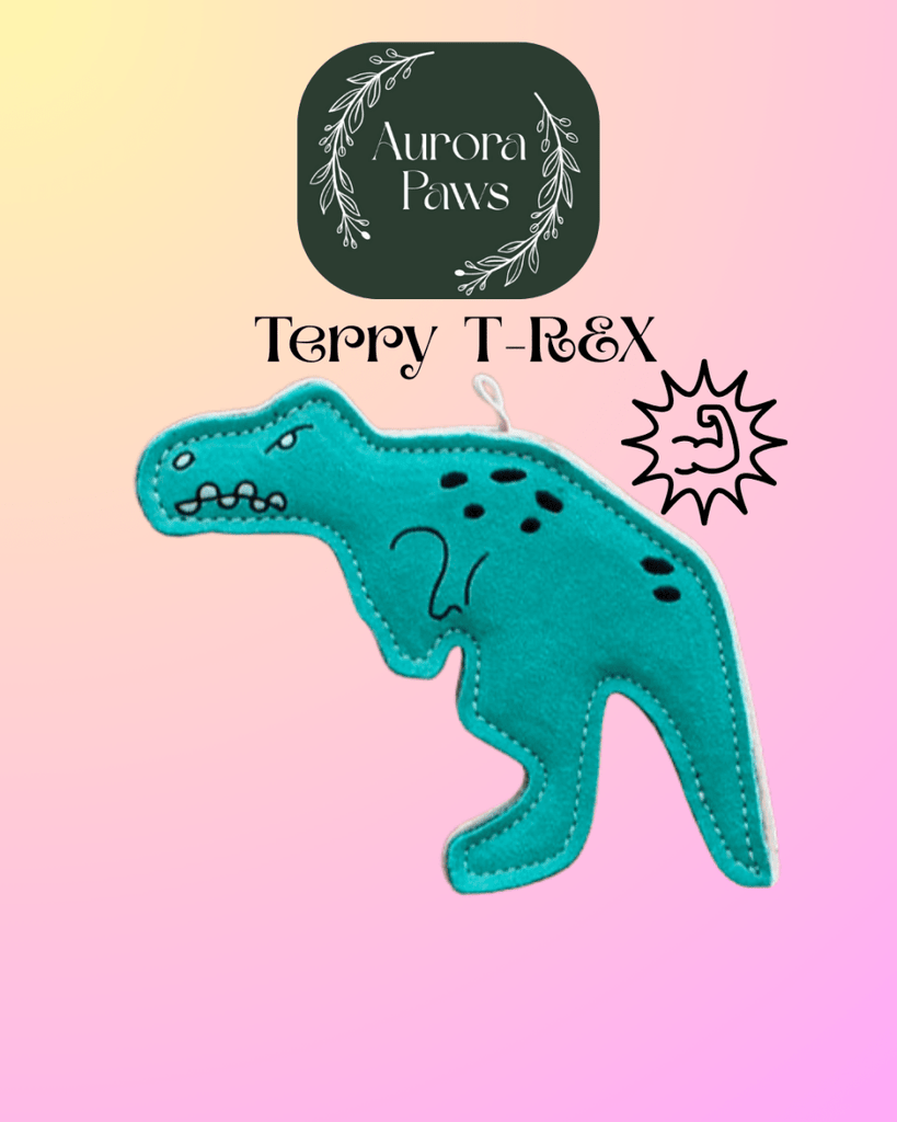 Terry T - Rex TOUGH Eco Dog Toy from Aurora Paws - Bee Haven Bodycare & Gifts