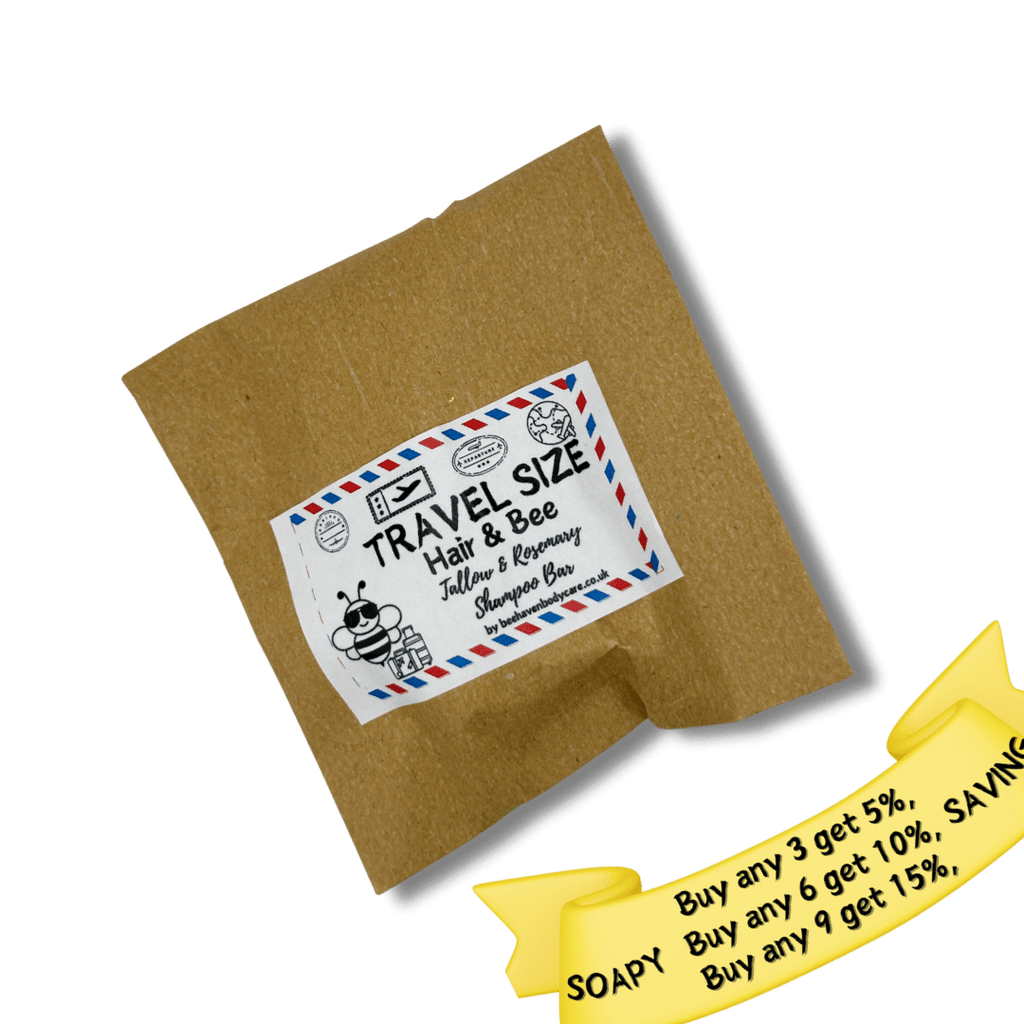 (TRAVEL SIZE) Beeswax & Honey Shampoo Bar - Hair & Bee® Banana - Bee Haven Bodycare & Gifts