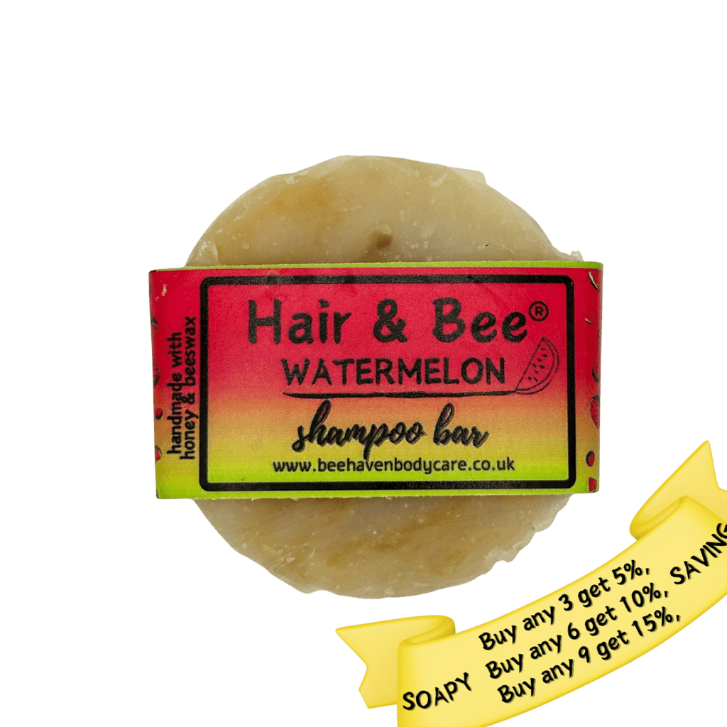 Watermelon Scented Honey and Beeswax Shampoo Bar - Hair & Bee® - Bee Haven Bodycare & Gifts