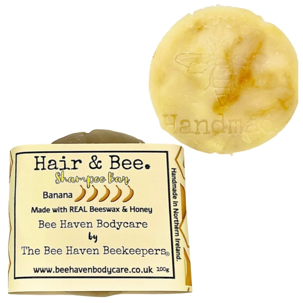 Banana, Beeswax & Honey Shampoo Bar - Hair & Bee Banana. - Bee Haven Bodycare & Gifts