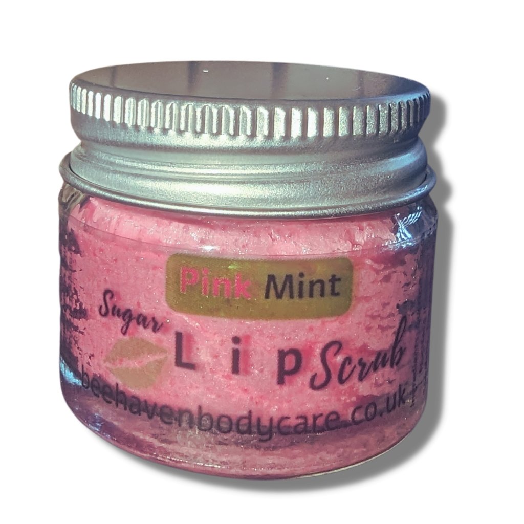 Lip Scrub - Pink Mint Sugar Scrub - Bee Haven Bodycare & Gifts