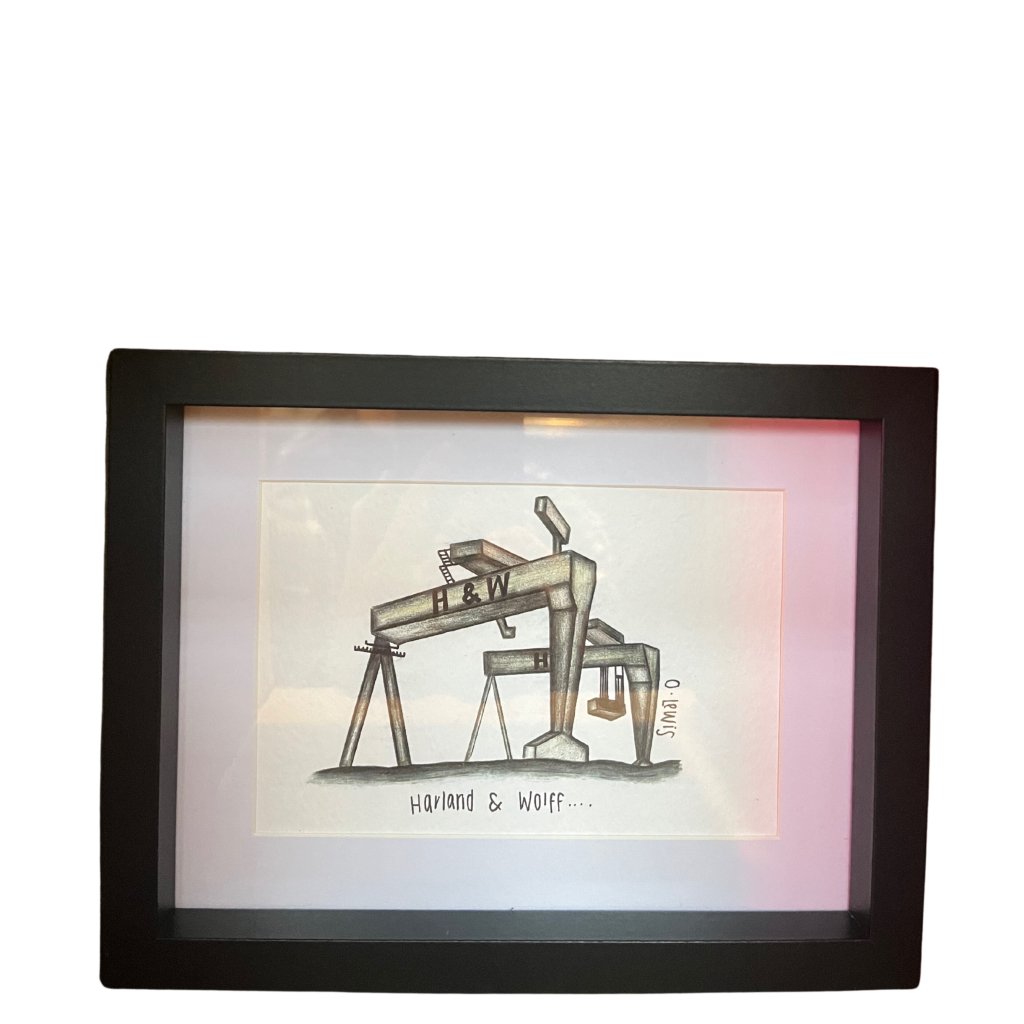 Local Landmark Sketch - Harland and Wolff - Bee Haven Bodycare & Gifts