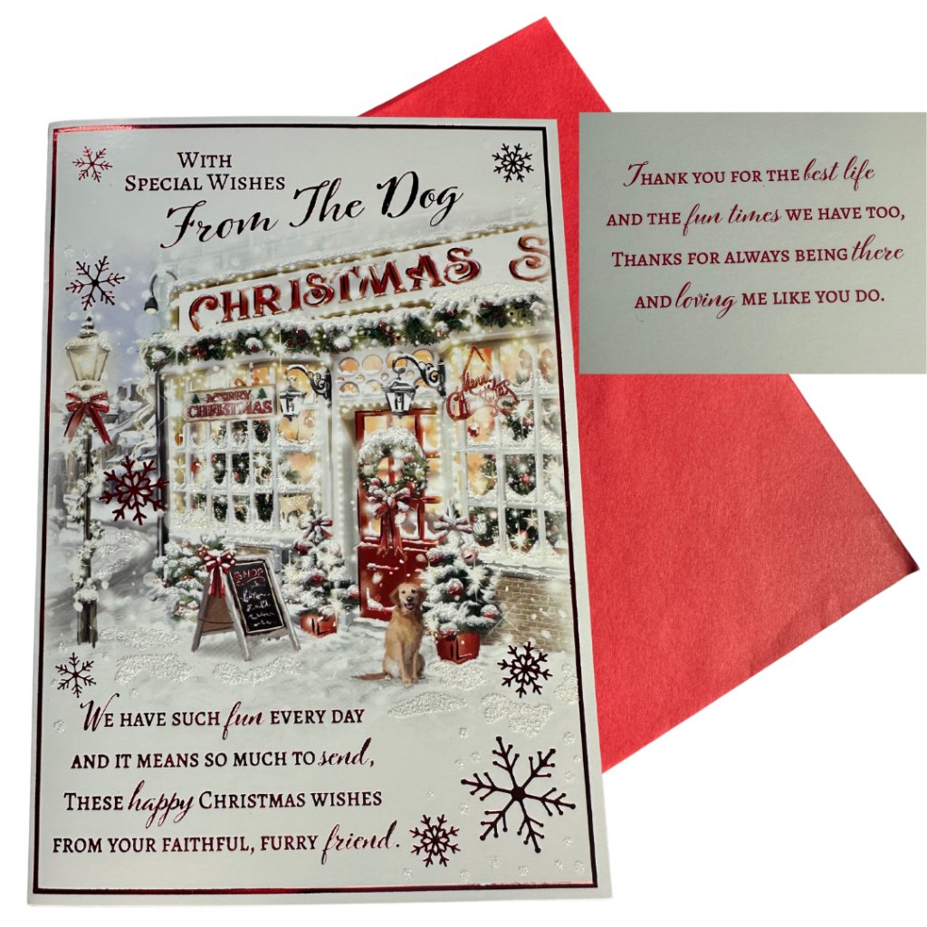 Merry Christmas From The Dog - Christmas Card - Bee Haven Bodycare & Gifts