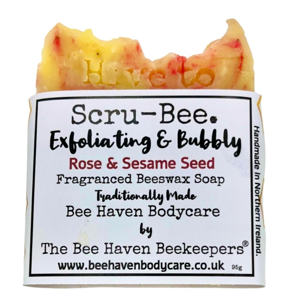 Rose & Sesame Seed - Scru-bee Beeswax Soap - Bee Haven Bodycare & Gifts
