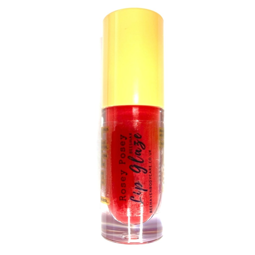 Rosey Posey Beeswax Lip Glaze - Red Colour & Mint Fragrance - Bee Haven Bodycare & Gifts