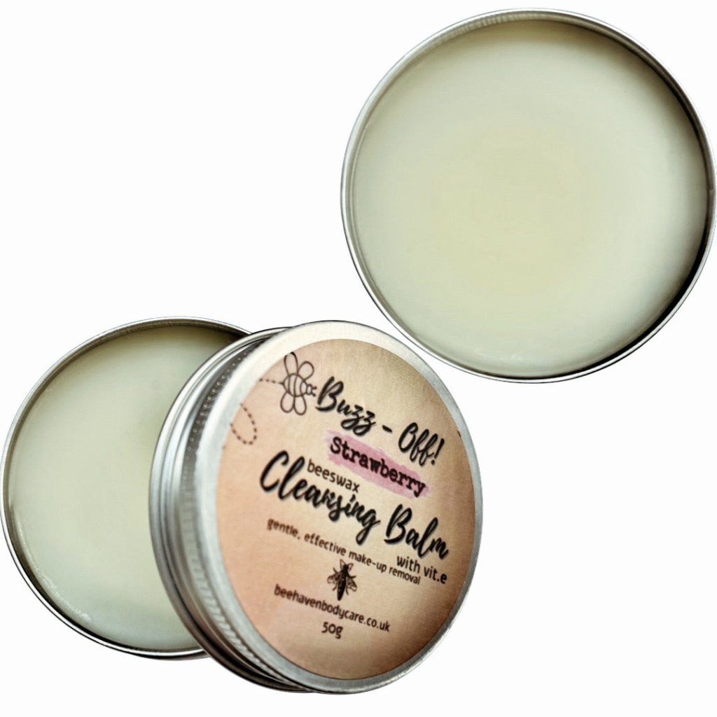 Strawberry Beeswax Cleansing Balm - Buzz Off (Makeup Remover) - Bee Haven Bodycare & Gifts